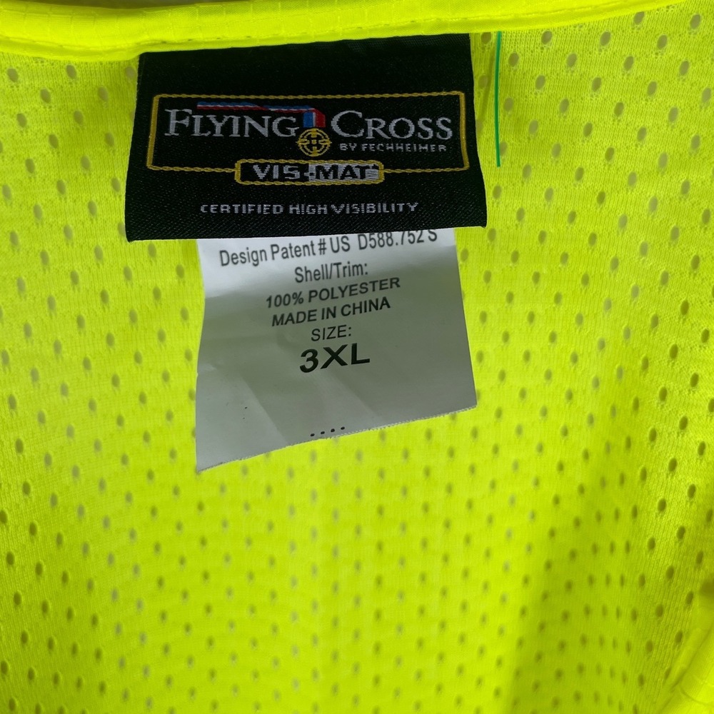 Flying Cross Vis-Mat High Visibility Safety Vest Yellow 3XL F1 71500 NEW - Picture 2 of 4